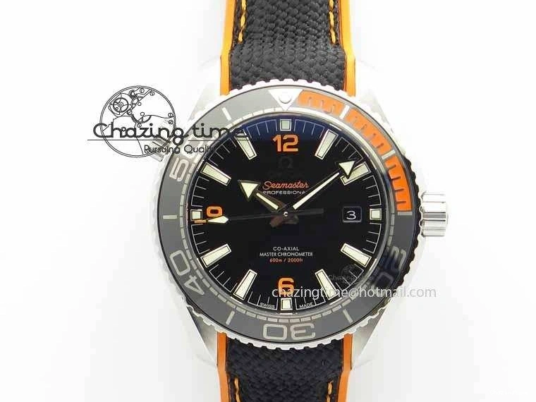 0417 Resilient Planet Ocean 2016 43.5mm SS OM 1:1 Best Edition Black Dial On Black Nylon Strap A 8167